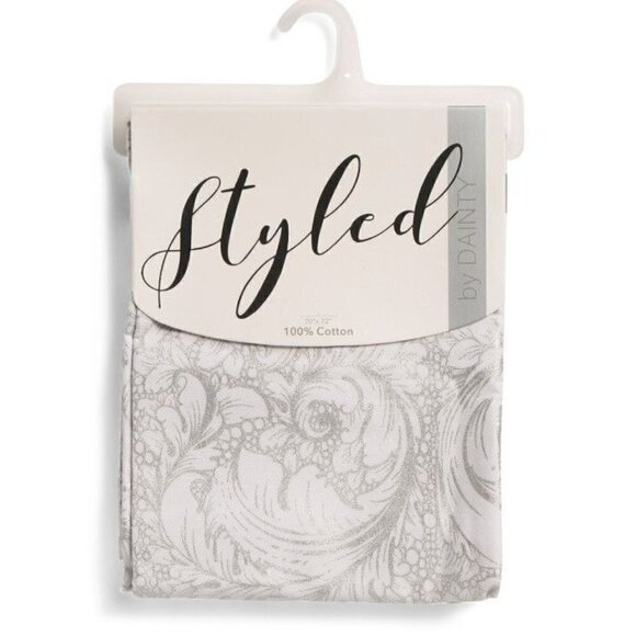 DAINTY HOME Other - DAINTY HOME 70x72 Baroque Metallic Shower Curtain Silver | 70x72